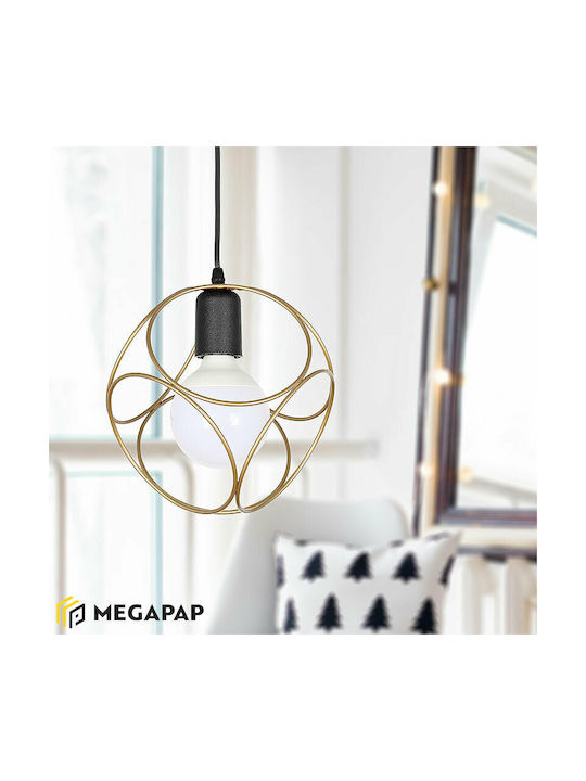 Megapap Lusita Pendant Light Gold with Socket E27 20x20x70cm