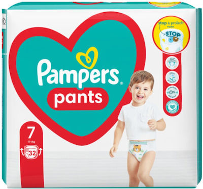 Pampers Pants Pants Πάνες Βρακάκι No. 7 για 17+kg 32τμχ