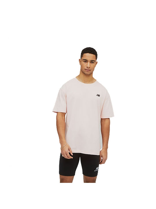 New Balance Essentials Ανδρικό T-shirt Ροζ Μονόχρωμο
