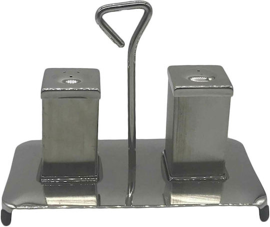 Pierfranco Gnali Salt and Pepper Set Inox with Stand 2pcs