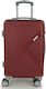 Playbags Cabin Travel Suitcase Hard Burgundy with 4 Wheels Height 55cm.