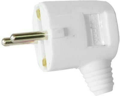 Elvhx Male Schuko Plug Corner White