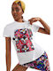 Biarritz Γυναικείο Crop T-shirt Floral Λευκό