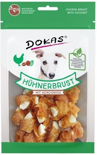 Dokas Dried Breast with Coconut Λιχουδιές Σκύλου με Κοτόπουλο 60gr