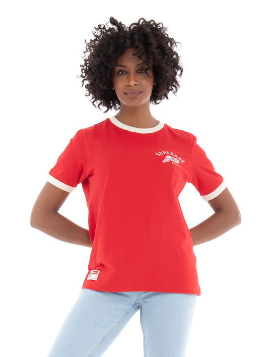 Superdry Ovin Vintage Damen T-shirt Rot