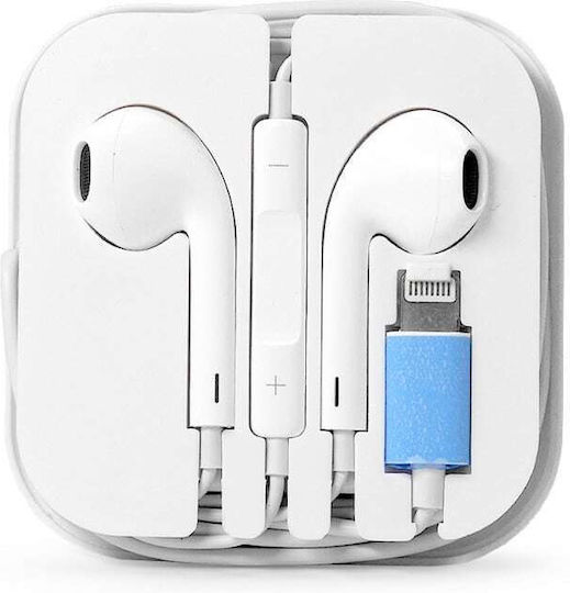1221.055 În ureche Handsfree cu două căști cu mufă Lightning Alb
