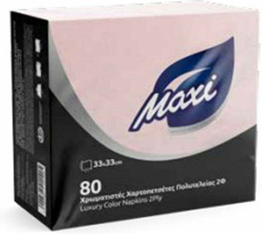 Maxi Luxury Napkin 1-Ply White 33x33cm 80pcs
