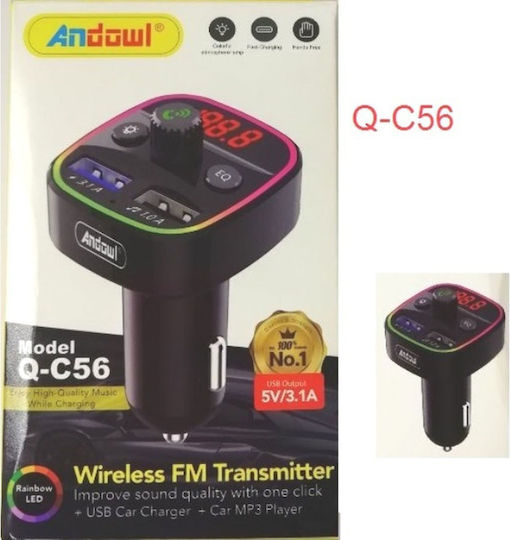 Andowl FM Transmitter Αυτοκινήτου Q-C56 mit Bluetooth