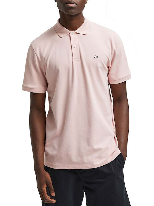 Selected Ανδρικό T-shirt Polo Ροζ