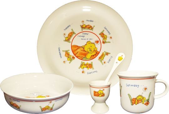 Feeding Set Morning made of Porcelain Yellow 5pcs