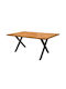 Tor Tisch Speisesaal Holz mit Metallgestell Golden Oak 160x85x75cm