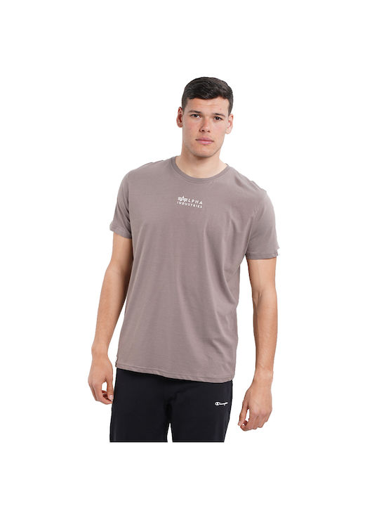 Alpha Industries Ανδρικό T-shirt Καφέ με Λογότυπο