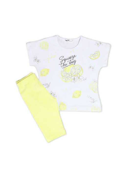 Nek Kids Wear Set pentru copii cu Colanți Vara 2buc Alb