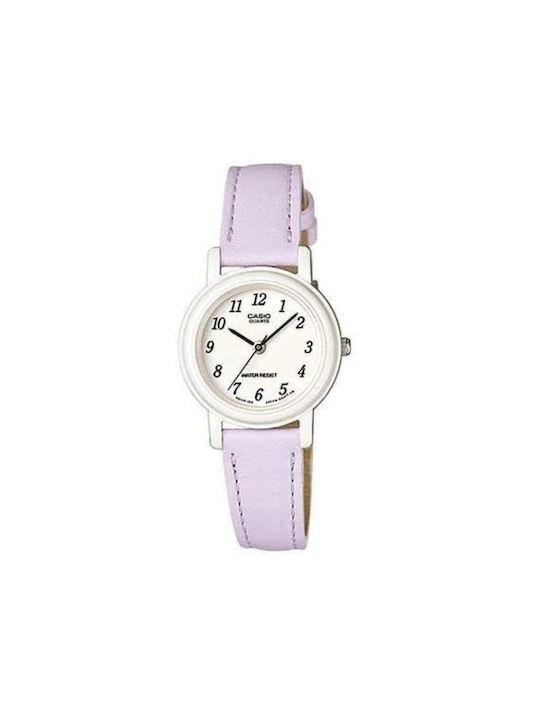 Casio Pelle Watch with Leather Strap Lilac