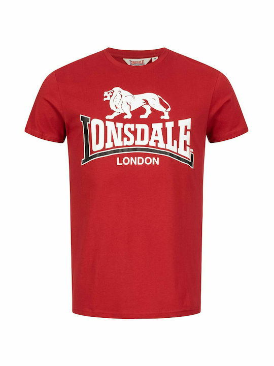 Lonsdale Ανδρικό T-shirt Κόκκινο με Λογότυπο