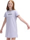 Summer Mini Athletic T-Shirt Dress Short Sleeve Purple