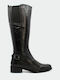 Leder Damenstiefel Schwarz