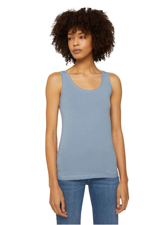 Tom Tailor Damen Sommer Bluse Ärmellos Blau