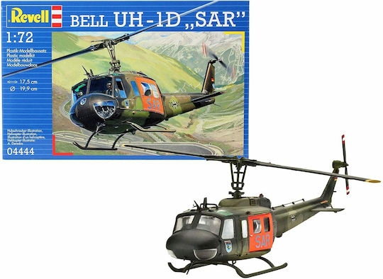 Revell Planes Series Bell UH-1D "SAR" Modeling Figure Helicopter 115 Pieces in Scale 1:72 17.5x19.9cm.