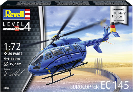 Revell Planes Series Eurocopter EC 145 Figurină de Modelism Elicopter 69 Piese la Scară 1:72