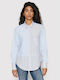 Women's Striped Long Sleeve Shirt Light Blue