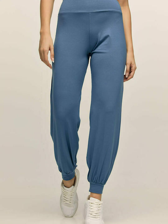 High Waist Sweatpants Jogger Blue Raf