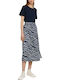 High-waisted Midi Skirt Navy Blue