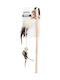 Pawise Nature First Ball Teaser Katzenspielzeug Stock mit Ball und Federn Grau Verschiedene Farben