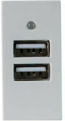 Eurolamp Power Socket with 2 USB Ports White