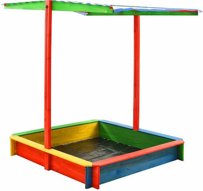 vidaXL Sandbox Wooden 115x115x115cm Multicolour