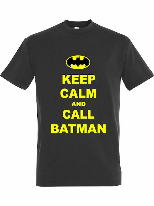 T-shirt Unisex " Keep Capm And Call Batman ", Dunkelgrau