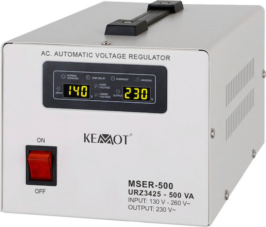Kemot MSER-500 Stabilizator de Tensiune Servo 500VA cu 2 Prize Curent