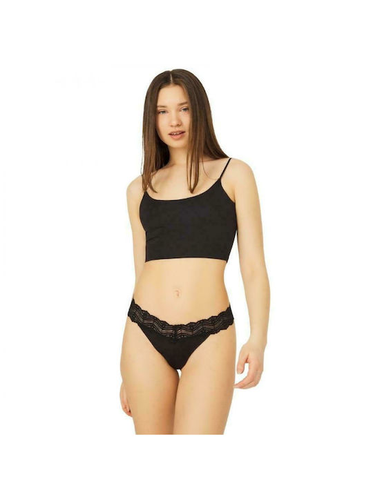 CottonHill Linda Damen Brasilien mit Spitze Schwarz