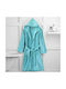 Casa Colori Bathrobe with Hood Aqua