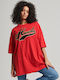 Superdry Ovin Vintage Collegiate Damen Oversized T-shirt Rebel Red