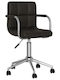 Swivel Visitor Chair with Arms & Wheels Μαύρη 48x47x74.5cm