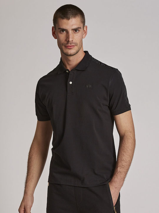 La Martina Men's Short Sleeve Blouse Polo Black