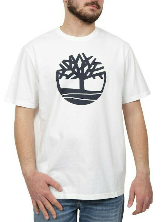 Timberland T-shirt Bărbătesc cu Mânecă Scurtă Alb