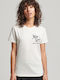 Superdry Ovin Vintage Femeie Sport Tricou Couture White