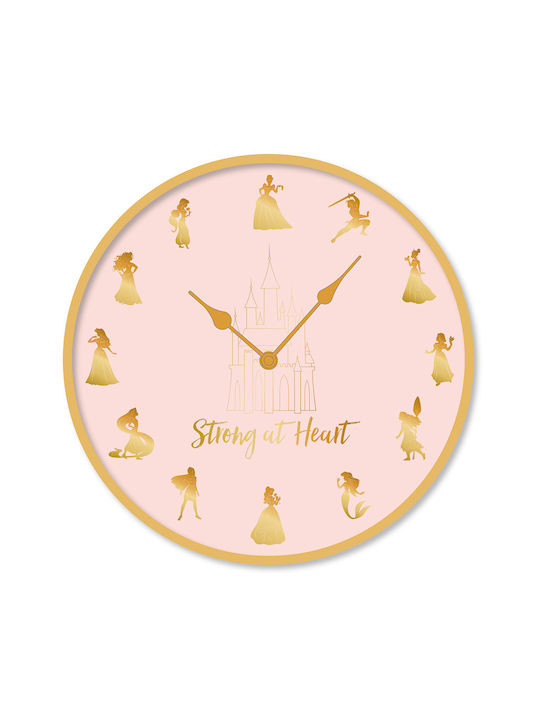 Pyramid International Disney Princess (Strong At Heart) Ρολόι Τοίχου Πλαστικό Ροζ Ø25cm