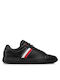 Tommy Hilfiger Essential Leather Cupsole Trainers Ανδρικά Sneakers Μαύρα