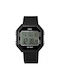Q&Q Digital Watch Battery with Black Rubber Strap
