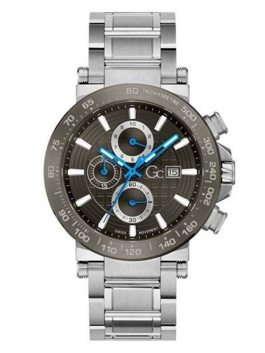 GC Watches Urban Code Ανδρικό Ρολόι 44mm Χρονογράφος Μπαταρίας με Ασημί Μεταλλικό Μπρασελέ