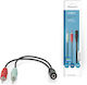 Nedis 3.5mm Jack Cable Male to Female Black 0.12m with Gold Plated Terminals