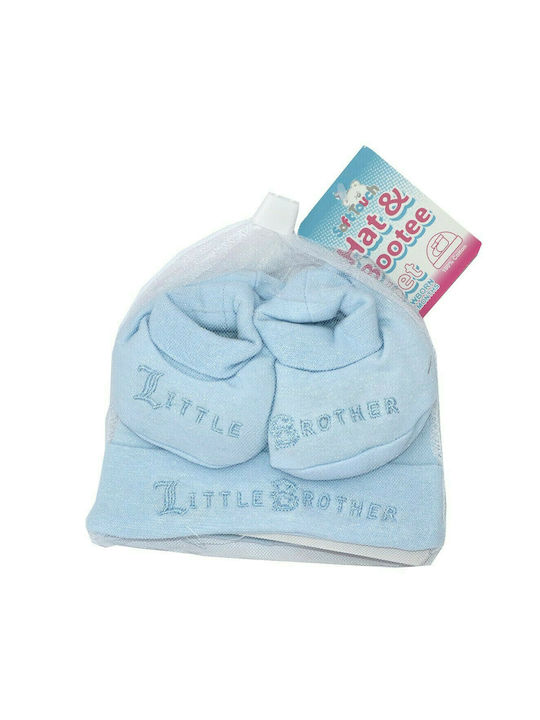 Soft Touch Baby Baumwollset 2tlg. Mütze und Schuhe (HB24) BLAU weiß