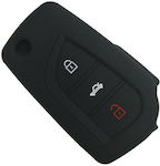 Θήκη Κλειδιού από Σιλικόνη με 3 Κουμπιά για Toyota σε Μαύρο Χρώμα