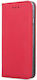 Smart Magnet Book Synthetisches Leder / Kunststoff Rot (Realme C21Y, C25Y)