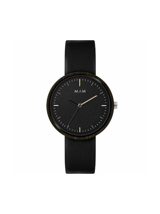 Mam Originals Plano Watch Battery with Black Leather Strap