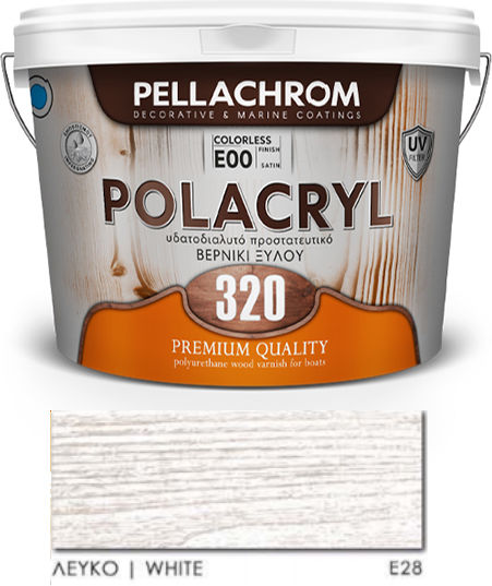 Pellachrom Polacryl 320 Wasser E28 Weiß Satin,σατεν 2.5Es