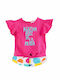 Kinder-Set mit Shorts Sommer 2Stück Fuchsie